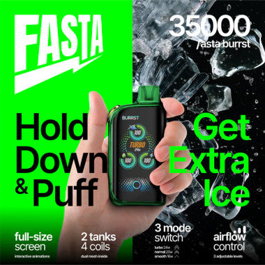 Fasta Burrst 35K Puffs Disposable Vape - Display of 5 (MSRP $29.99 Each)