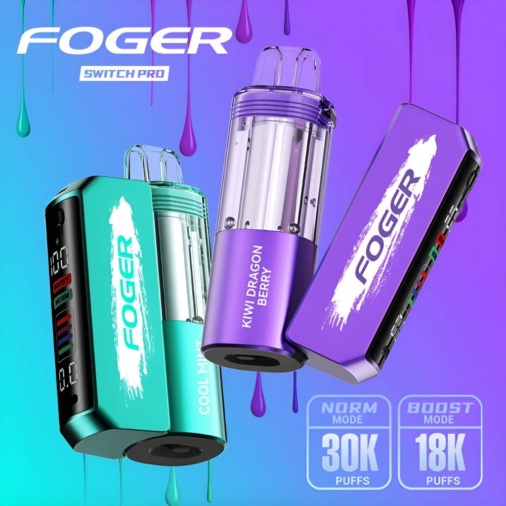 Foger Switch Pro Kit 30K Puffs 19mL 5% Nicotine Disposable Vape - Display of 5 (MSRP $24.99 Each)