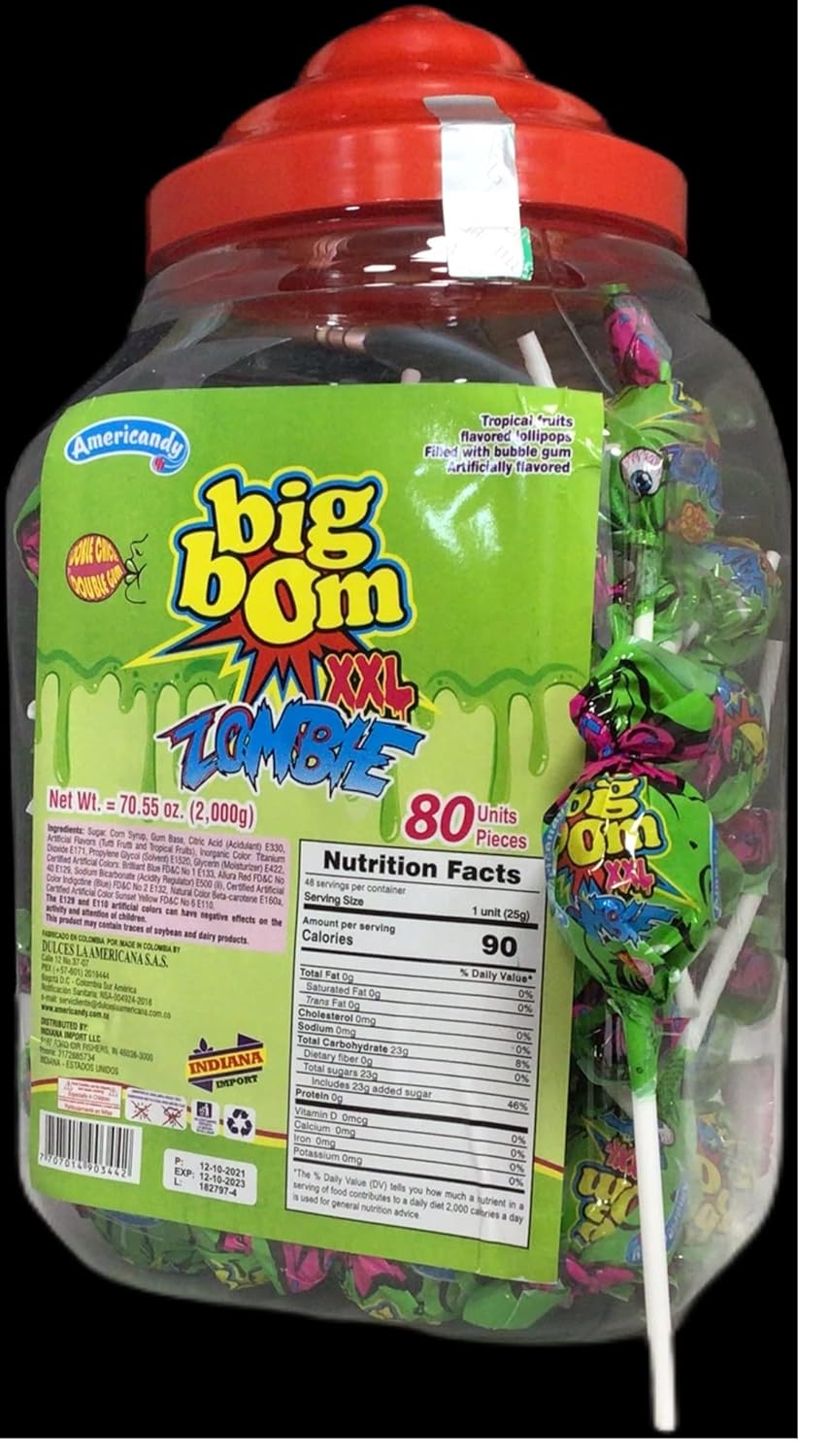 Americandy Big Bom School 2000g - Jar of 80 (MSRP $0.75)