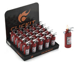 Clickit Fire Extinguisher Flame Lighter Display of 25 (MSRP $9.99)