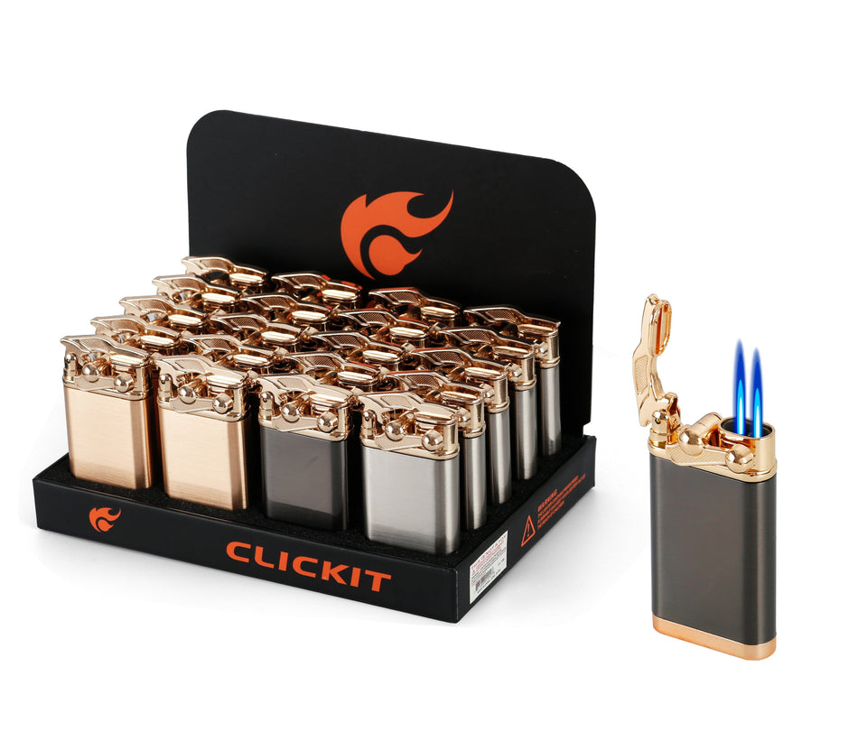 Clickit Double Torch Assorted Colors - Display of 20 (MSRP $14.99 Each)