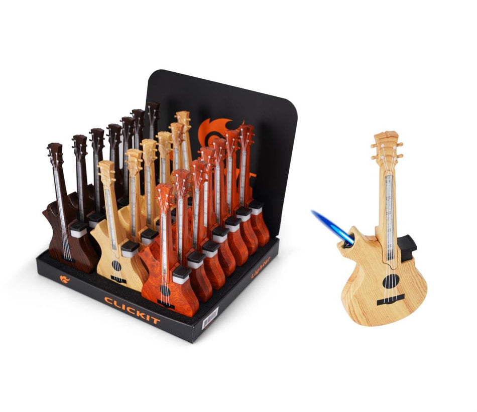 Clickit Guitar Torch w/ Light - Display of 20 (MSRP $19.99 Each)