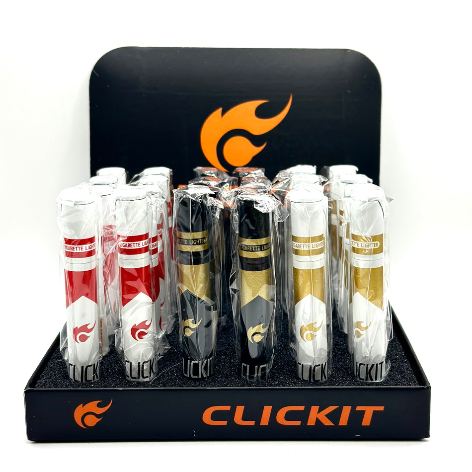 Clickit Cigarette Slide Flame - Display of 30 (MSRP $9.99 Each)
