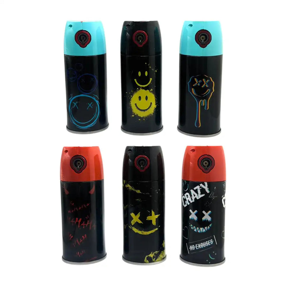Clickit Spraycan Torch - Smiley Face - Display of 6 (MSRP $11.99 Each)