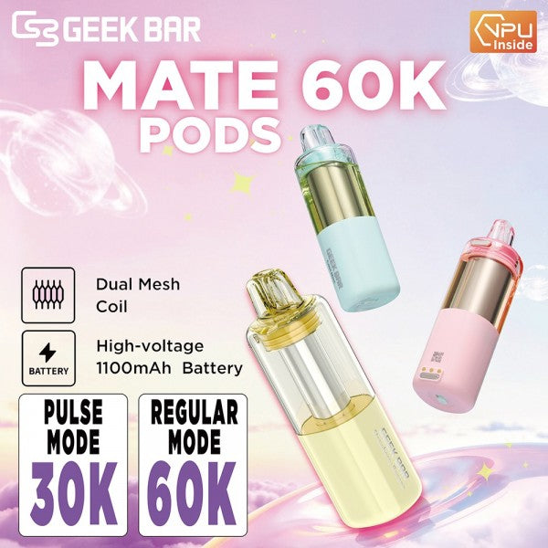 Geek Bar Mate 60K Puffs 15mL Disposable Pod - Display of 5