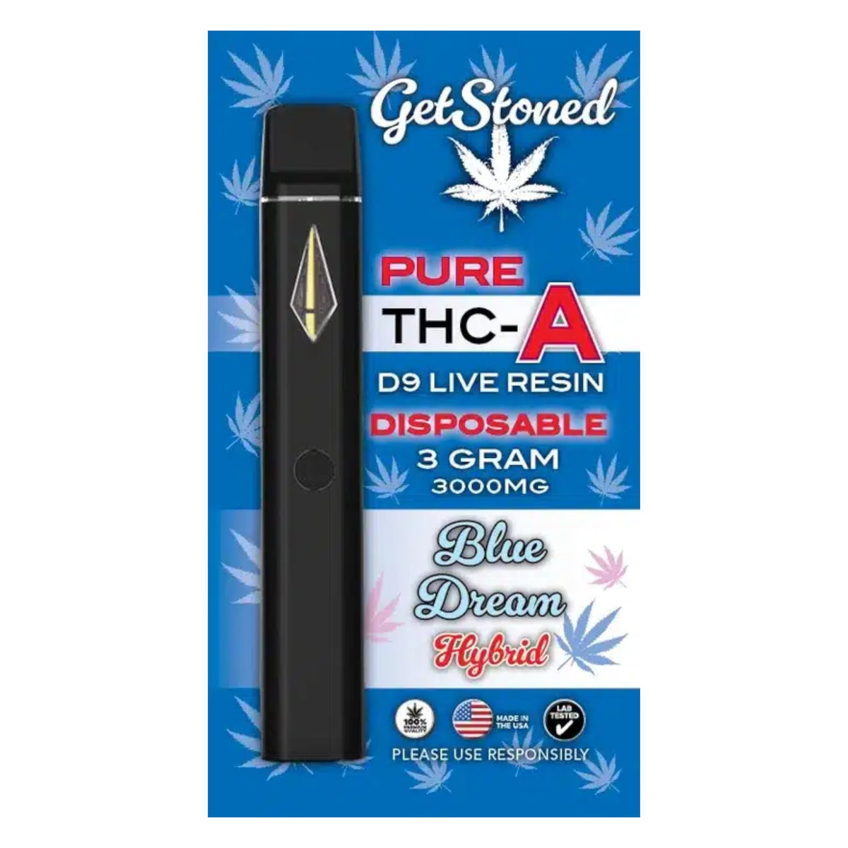 GetStoned 3g Pure THC-A D9 Live Resin Disposable (MSRP $39.99)