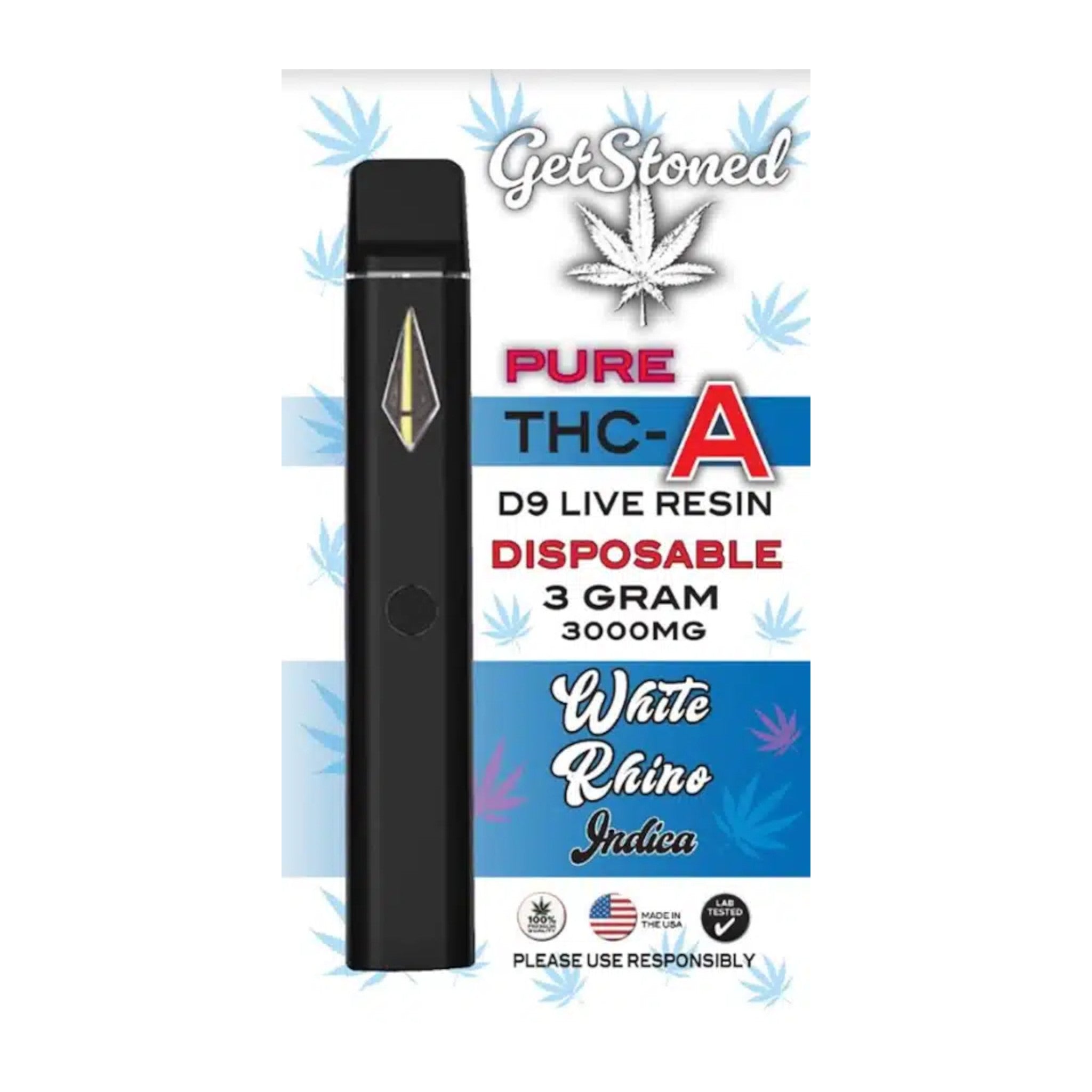 GetStoned 3g Pure THC-A D9 Live Resin Disposable (MSRP $39.99)