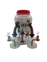 Glass Bong 6in Tube Assorted Colors Design 4ct Jar (MSRP $49.99ea)