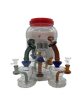 Glass Bong 6in Tube Assorted Colors Design 4ct Jar (MSRP $49.99ea)