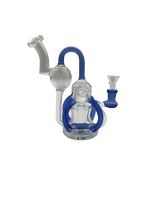 Glass Bong 9in Blue and White Tubes Design (MSRP $69.99)