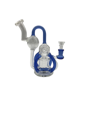 Glass Bong 9in Blue and White Tubes Design (MSRP $69.99)