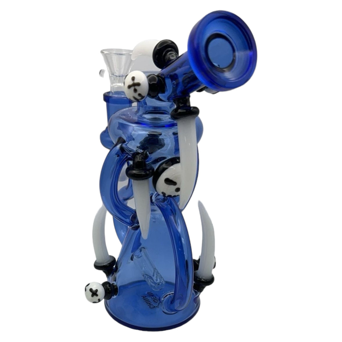 Glass Bong 8in Blue Skeletons Design (MSRP $89.99)