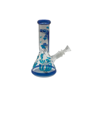 Glass Bong 8in Blue Dolphin Design (MSRP $39.99)