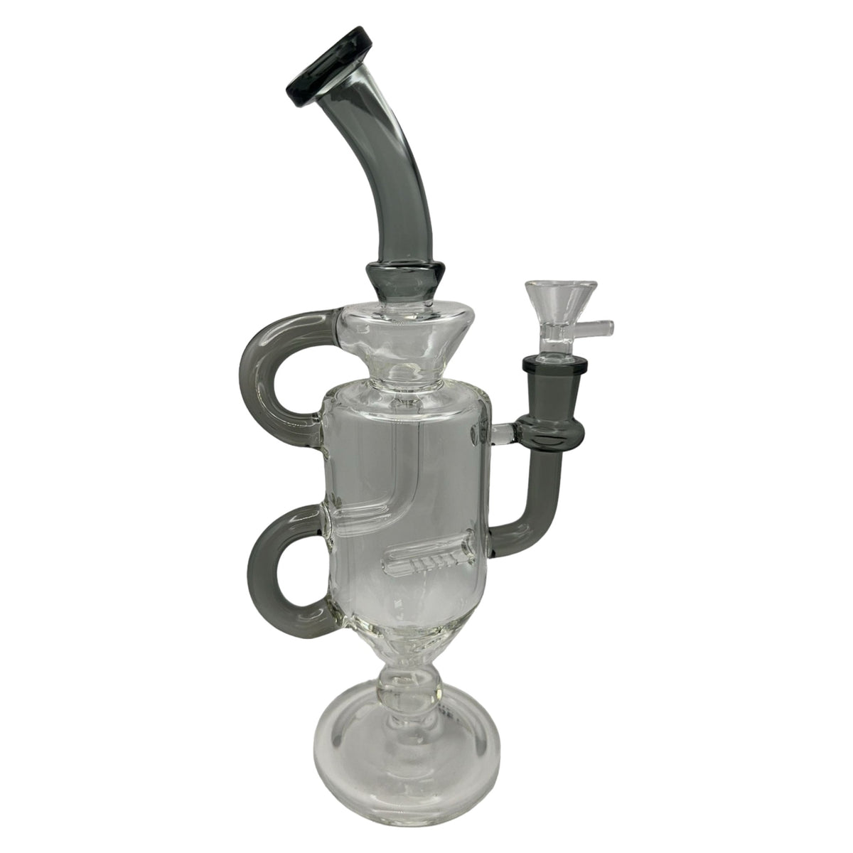 Glass Bong 11in Gray Tubes Design (MSRP $69.99)