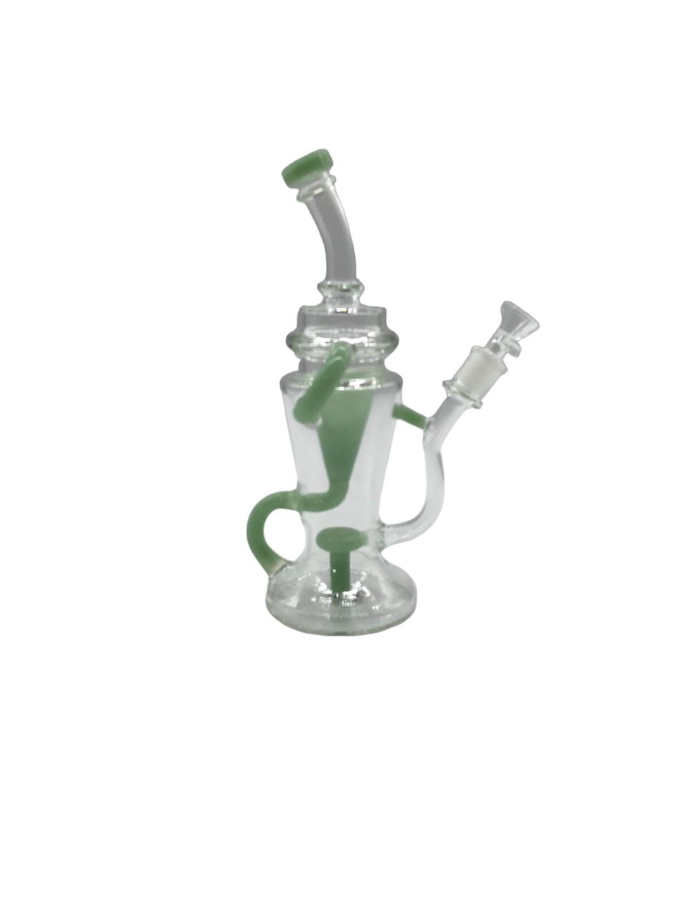 Glass Bong 11in Light Green Tubes Design (MSRP $79.99)