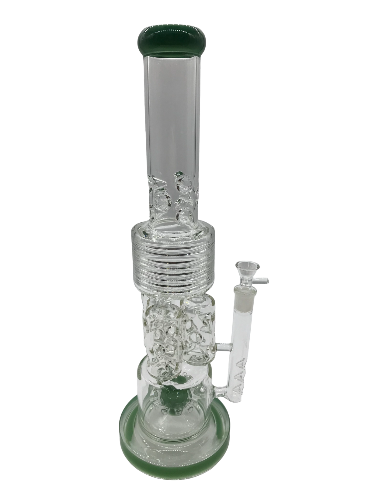 Glass Bong 17in Green Tower Design (MSRP $99.99)