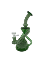 Glass Bong 9in Green with Swirls Design (MSRP $69.99)