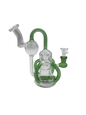Glass Bong 9in Green Tubes Design (MSRP $69.99)