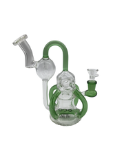 Glass Bong 9in Green Tubes Design (MSRP $69.99)