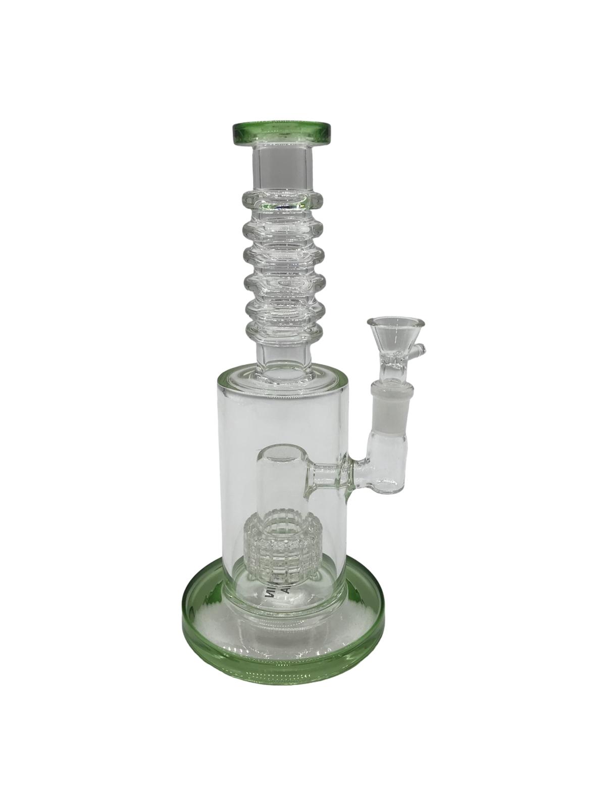 Glass Bong 10in Green Outline with Rings Design (MSRP $29.99)