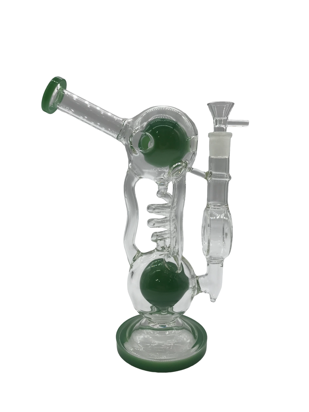 Glass Bong 11in Green Double Spehar Design (MSRP $69.99)