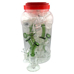 Glass Bong 6in Green Tip Design 10ct Jar (MSRP $24.99ea)