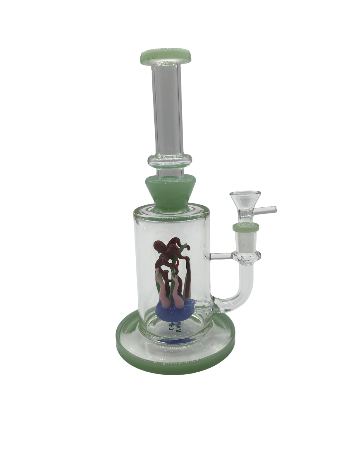 Glass Bong 10in Light Green Octopus Design (MSRP $64.99)