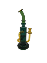 Glass Bong 10in Green and Yellow Tubes Design (MSRP $59.99)