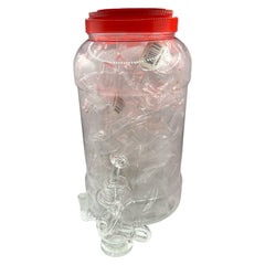 Glass Bong 6in Clear Tubes Design 4ct Jar (MSRP $24.99ea)