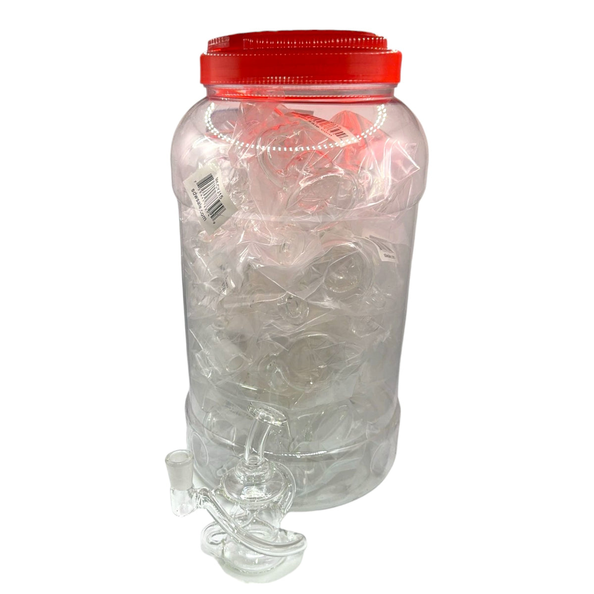 Glass Bong 4in Clear Tubes Design 17ct Jar (MSRP $29.99ea)