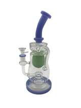 Glass Bong 11in Blue with Green Center Design (MSRP $69.99)