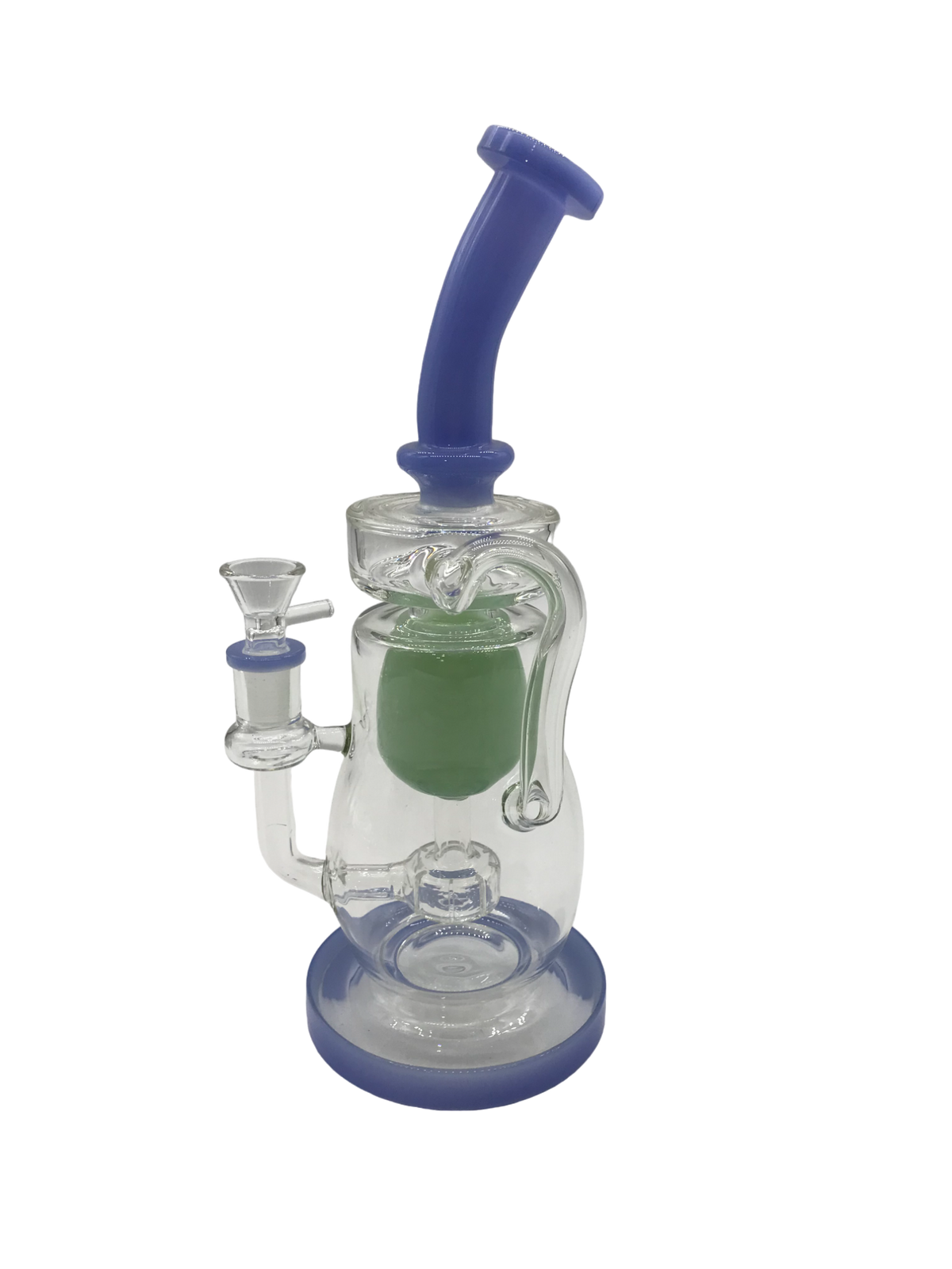 Glass Bong 11in Blue with Green Center Design (MSRP $69.99)