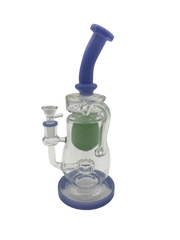 Glass Bong 11in Blue with Green Center Design (MSRP $69.99)