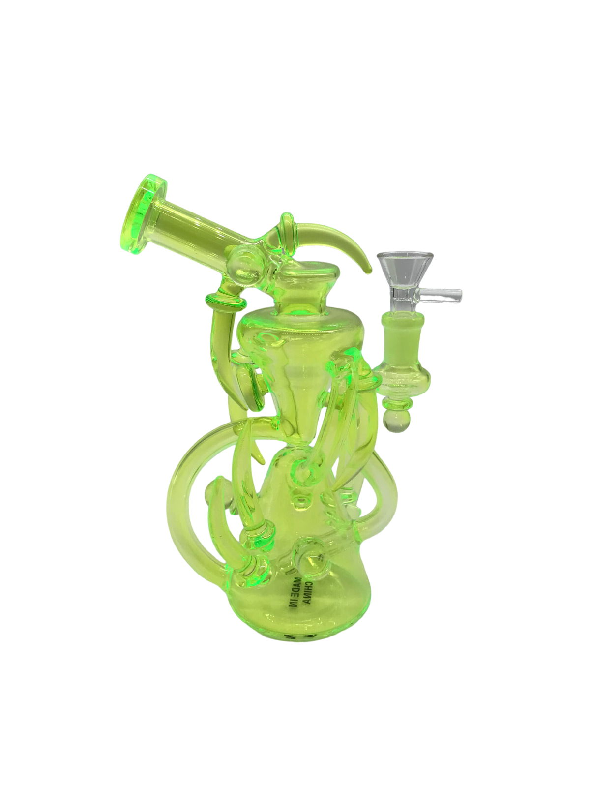 Glass Bong 9in Neon Green Tubes Design (MSRP $89.99)