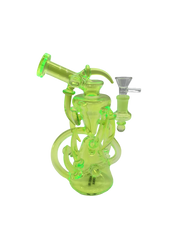 Glass Bong 9in Neon Green Tubes Design (MSRP $89.99)