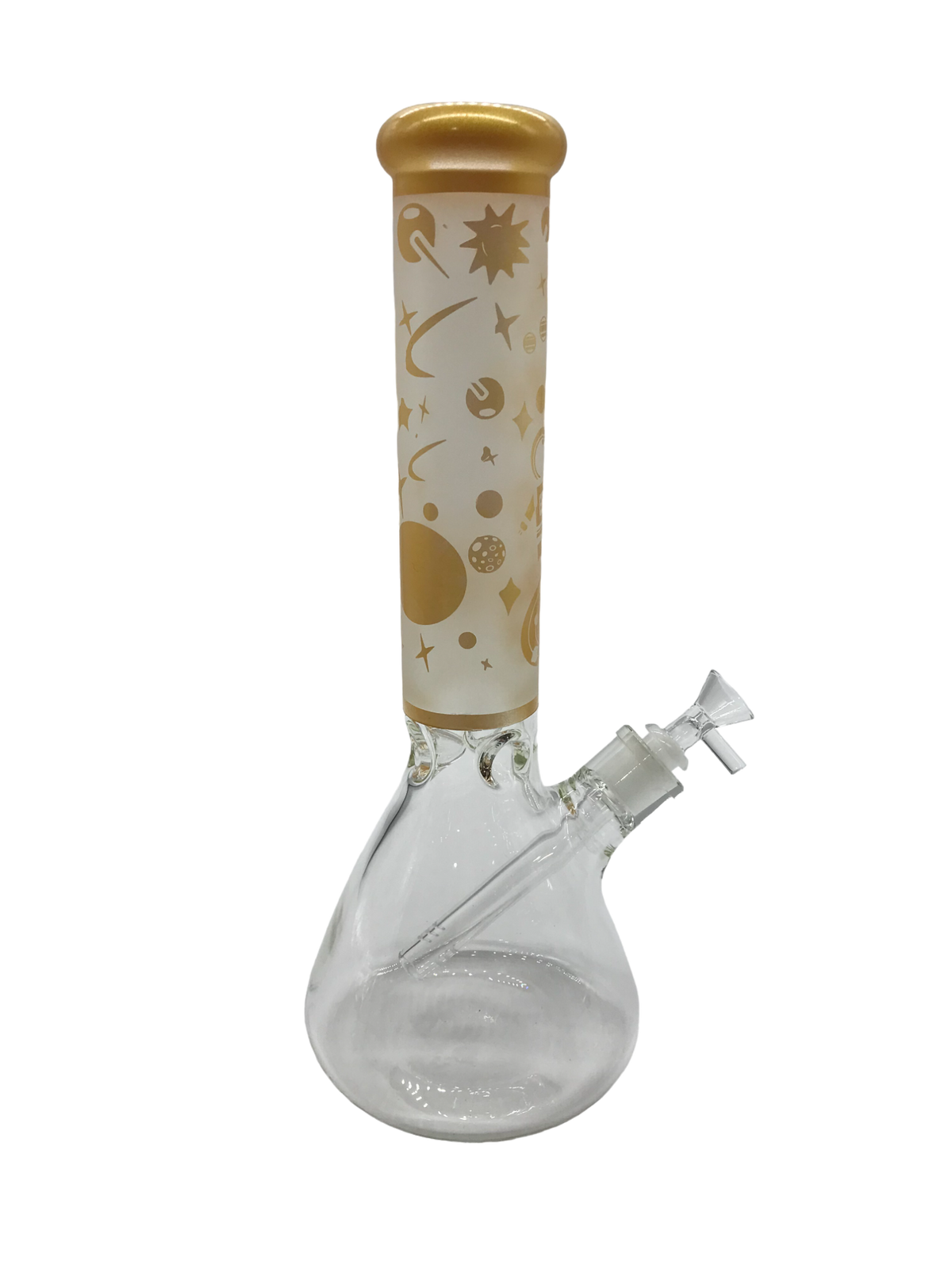 Glass Bong 14in Yellow Outerspace Design (MSRP $79.99)