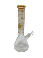 Glass Bong 14in Yellow Outerspace Design (MSRP $79.99)