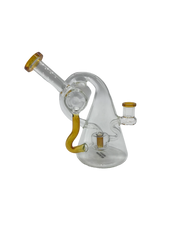 Glass Bong 8in Yellow Complex Tubes Design (MSRP $59.99)