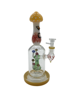 Glass Bong 10in Yellow Mushroom Design (MSRP $79.99)