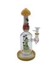 Glass Bong 10in Yellow Mushroom Design (MSRP $79.99)