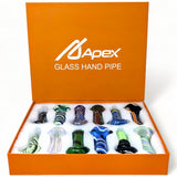 4" Apex Mix Premium Hand Pipes (HPD-405) - Display of 12 (MSRP $19.99 Each)