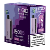 HQD Cuvie Glaze 15K Puffs 22mL Disposable Vape - Display of 5 (MSRP $19.99 Each)