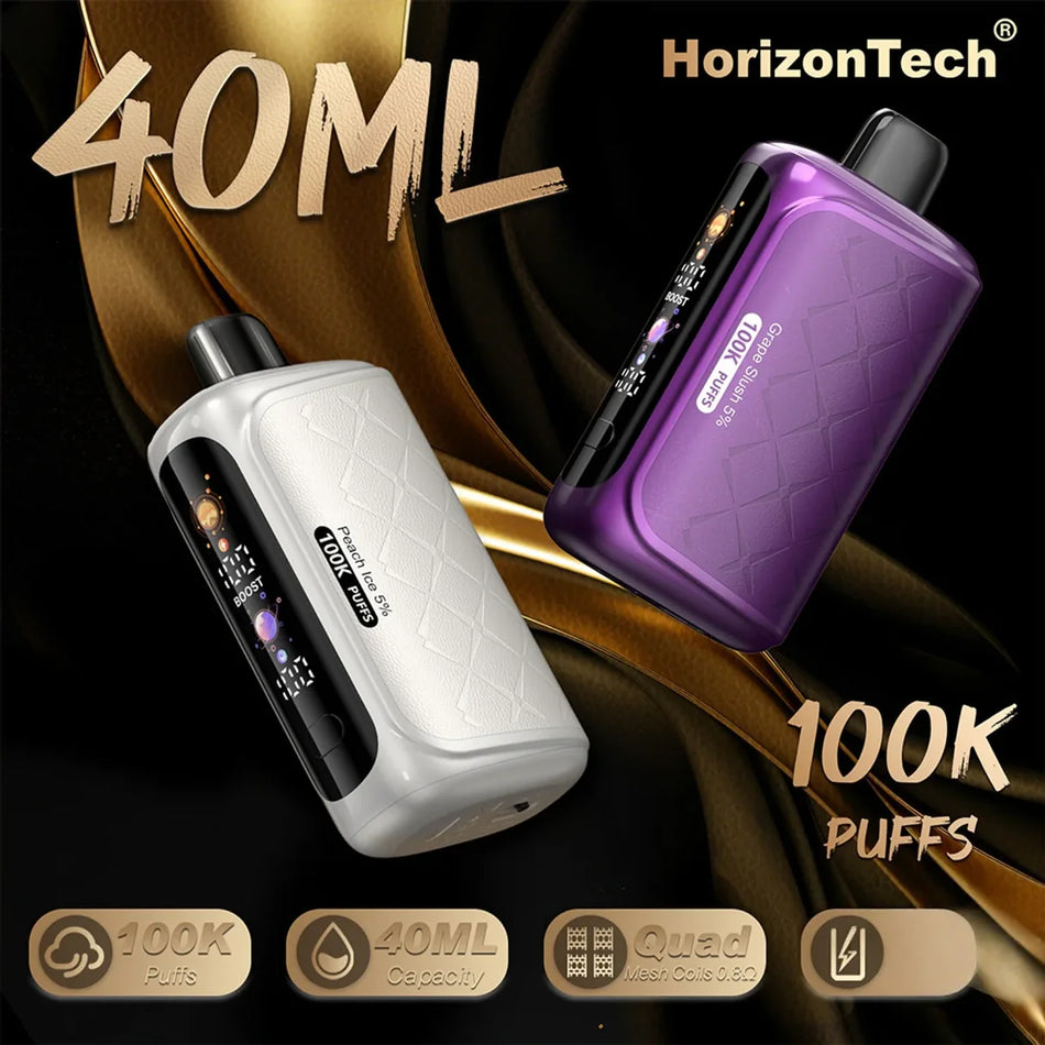 HorizonTech 100K Max Puffs 40mL Disposable Vape - Display of 5