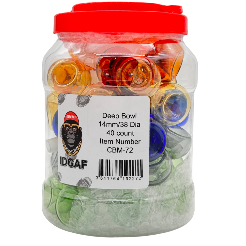 IDGAF Deep Bowl 14mm 40ct Jar (MSRP $3.99ea)