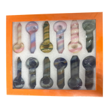 4" Apex Glass Fancy Slime Hand Pipes (HPD-445) - Display of 12 (MSRP $19.99 Each)