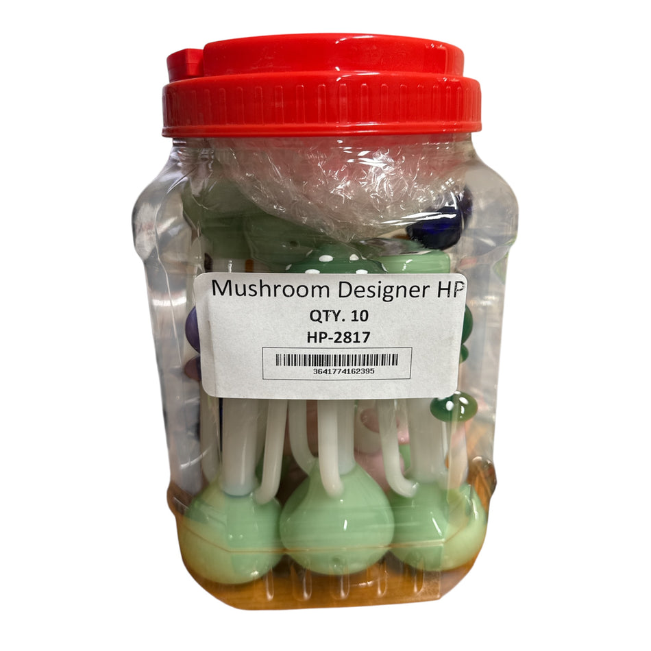 6" Mushroom Designer Hand Pipe - Jar of 10 (HP-2817)