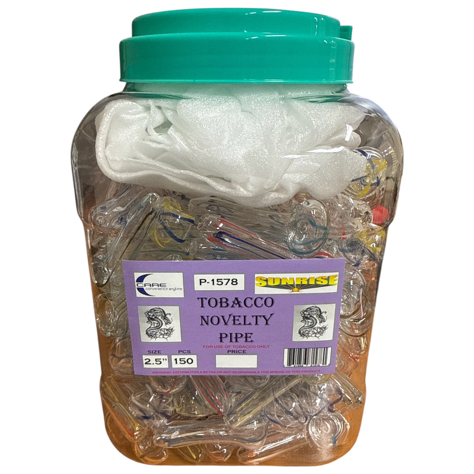 2.5 Inch Peanut Hand Pipe 150 Piece Jar P-1578 (MSRP $3.99ea)