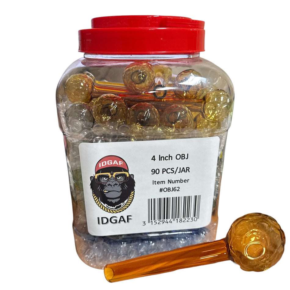 4" IDGAF Soccer Shaped Bubblers OBJ62 - Jar of 90