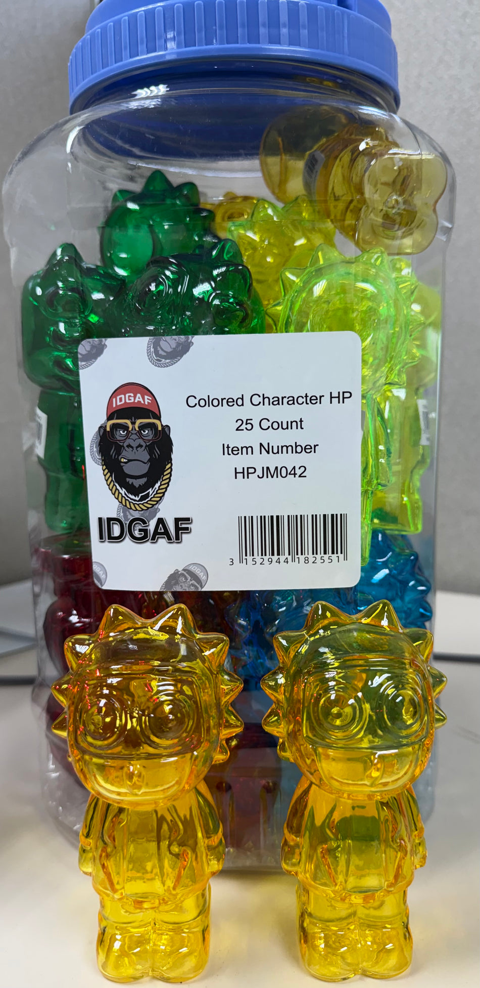 4.75" IDGAF Colored Character Hand Pipe - Jar of 25 (HPJM042)