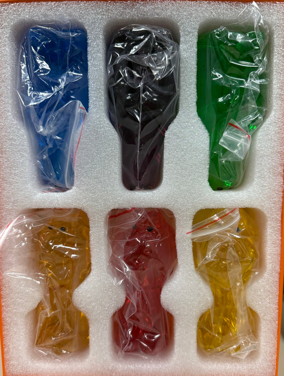 Apex Glass Hand Pipe Oil Filled Freezable Dogs Design - Display of 6 (HPD-1121)